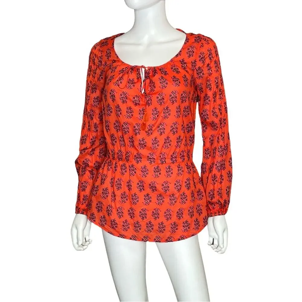 Tory Burch Evelina Tunic Floral Print Blouse Women’s Sz 2